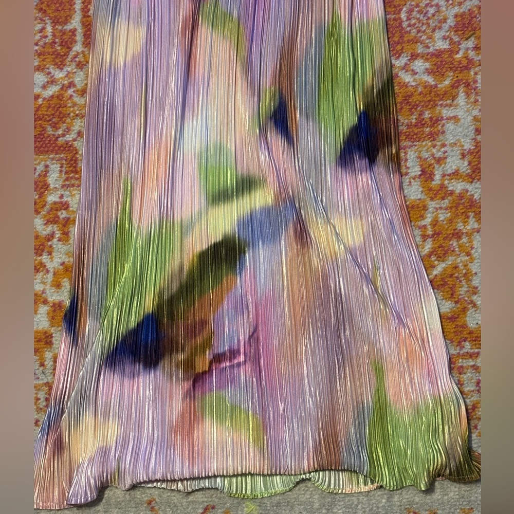 Source Unknown Multicolor Pleated Maxi Dress - image 9